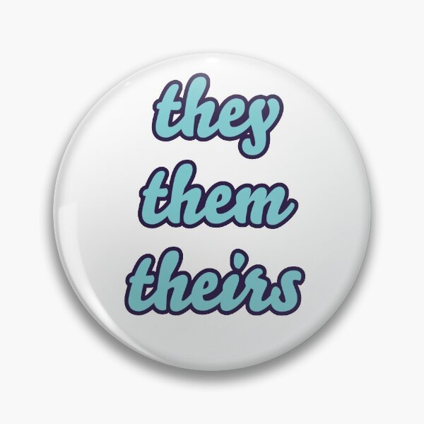 Item preview, they them pronouns blue designed and sold by Laur Kaye.