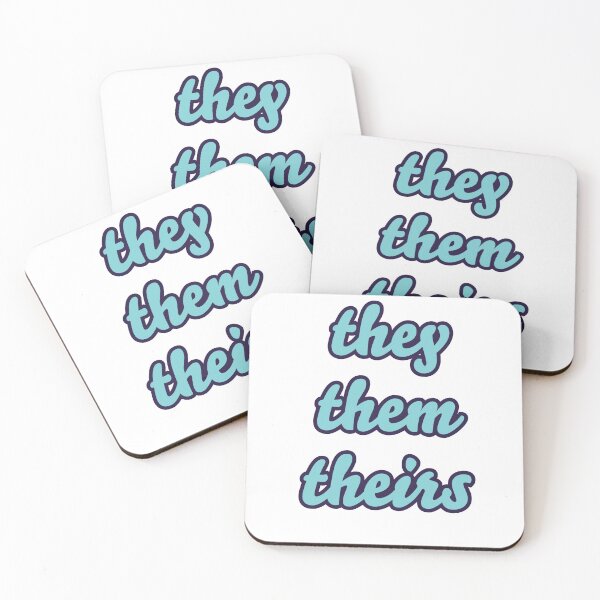 Item preview, they them pronouns blue designed and sold by Laur Kaye.