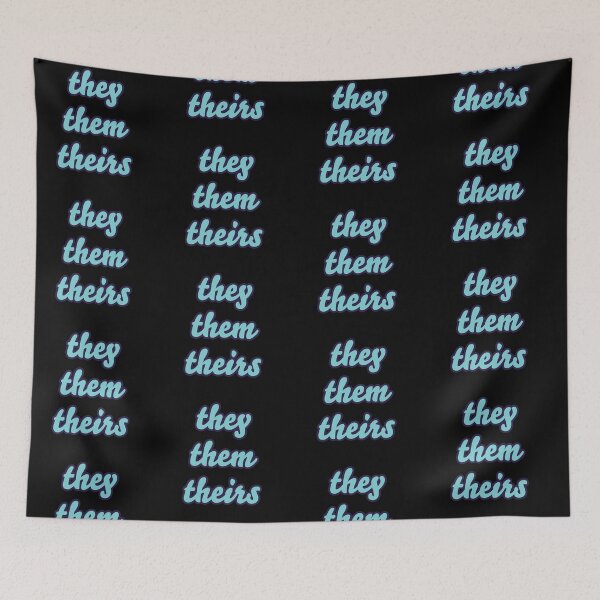 Item preview, they them pronouns blue designed and sold by Laur Kaye.