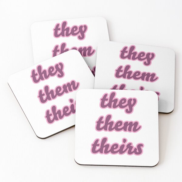 Item preview, they them pronouns pink and purple designed and sold by Laur Kaye.