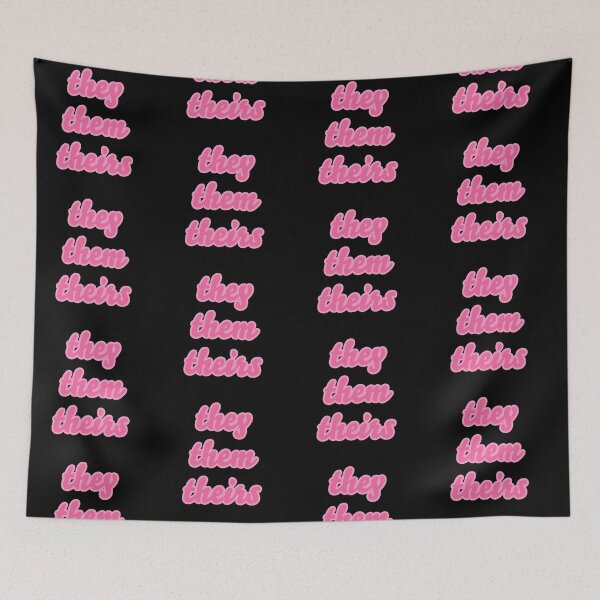 Item preview, they them pronouns bubblegum pink designed and sold by Laur Kaye.