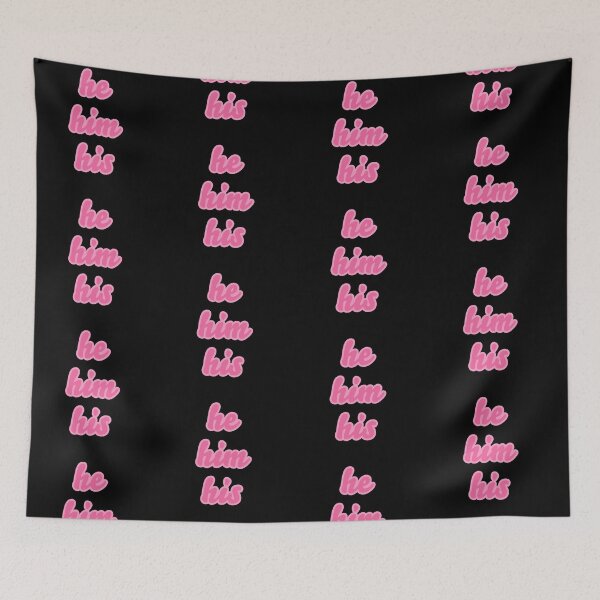 Item preview, he him his pronouns bubblegum pink designed and sold by Laur Kaye.