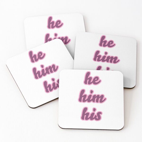 Item preview, he him his pronouns pink and purple designed and sold by Laur Kaye.