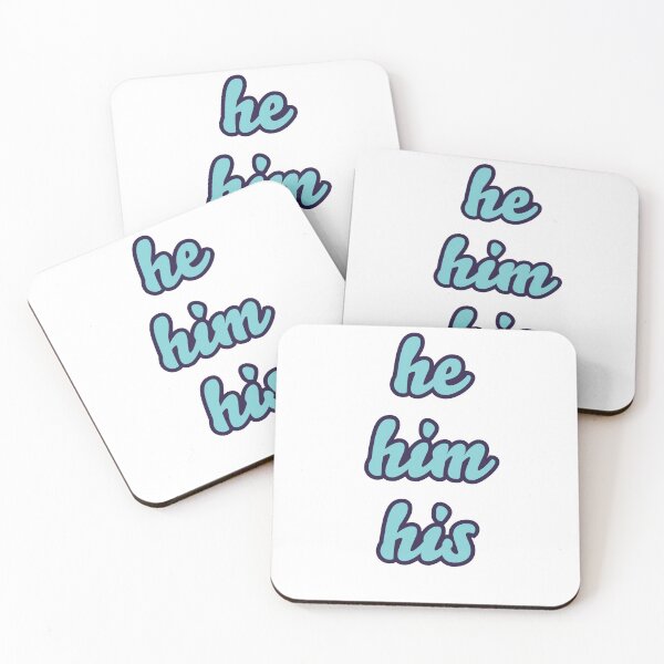 Item preview, he him his pronouns blue designed and sold by Laur Kaye.