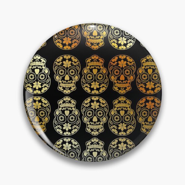 Item preview, Golden calavera floral skulls- Mexican sugar skulls	 designed and sold by Shawlin Islam.