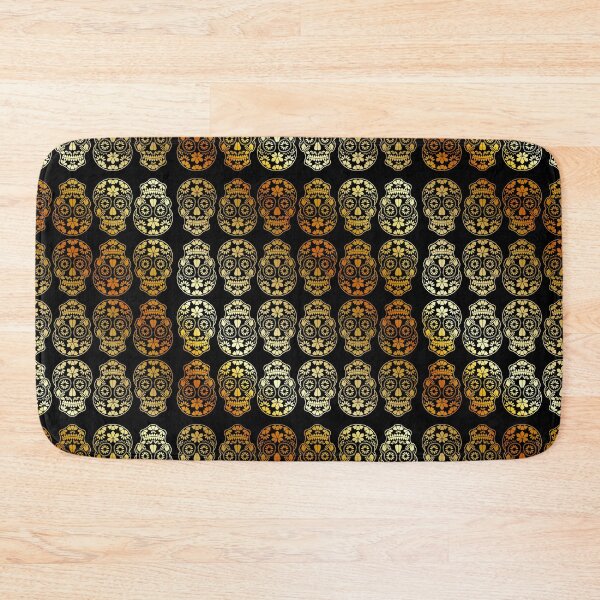 Item preview, Golden calavera floral skulls- Mexican sugar skulls	 designed and sold by Shawlin Islam.