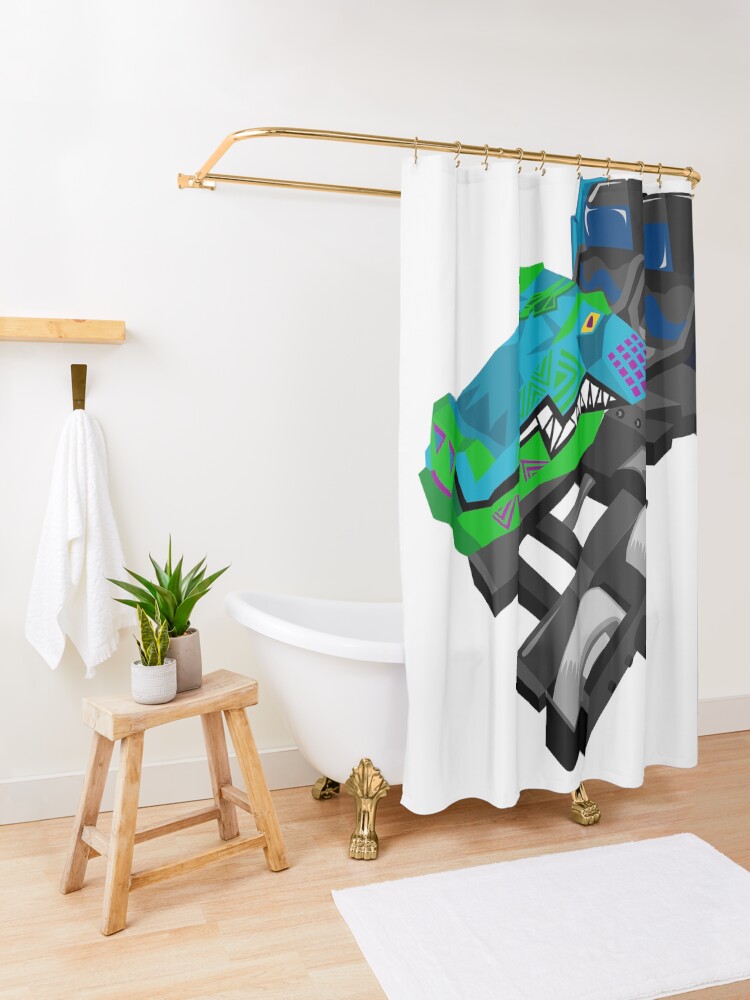 Alternate view of Iron Gwazi Front Car Shower Curtain