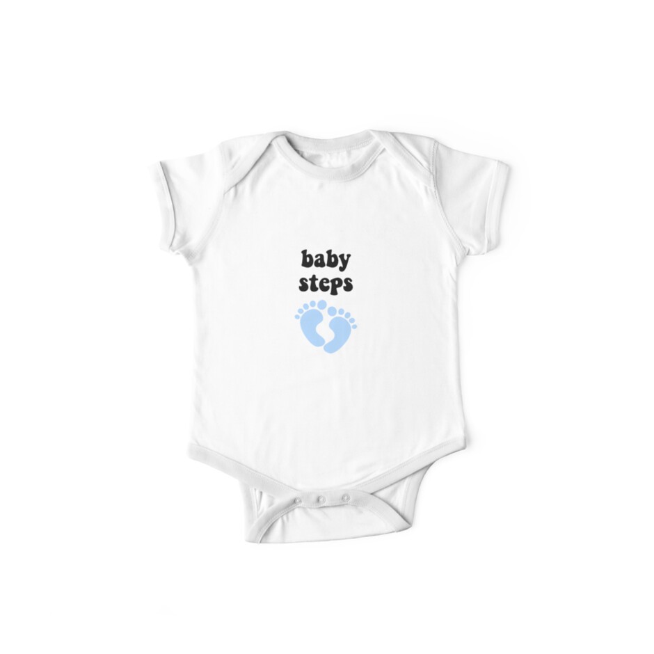 Baby Steps Print Baby One Piece By Mikelazv Redbubble