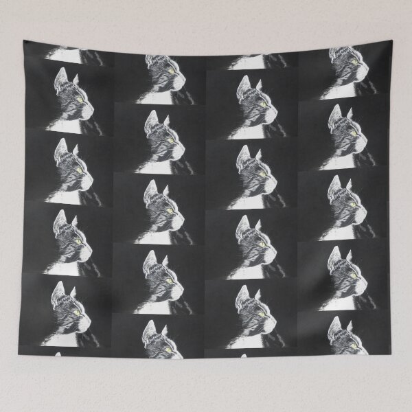 Item preview, black cat in light dark designed and sold by joelle Guillaume.