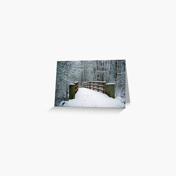 Bridge between white worlds Greeting Card