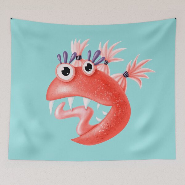 Item preview, Funny Monster Silly Creature With Ponytails designed and sold by Boriana Giormova.