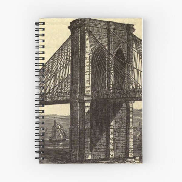 Item preview, Vintage Illustration of The Brooklyn Bridge (1879) designed and sold by BravuraMedia.
