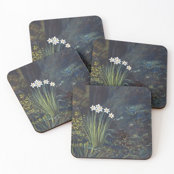 Stars in Shadow Shimmering: Daffodil Coasters (Set of 4)