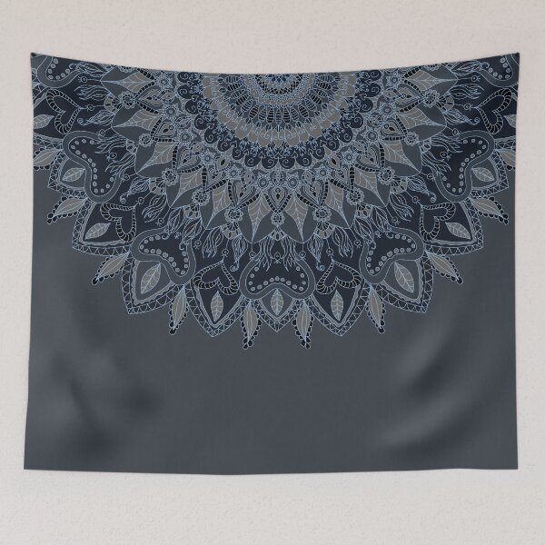 Item preview, Dark, navy, black, blue Mandala, boho, eclectic designed and sold by Sofia Dimitriadou.