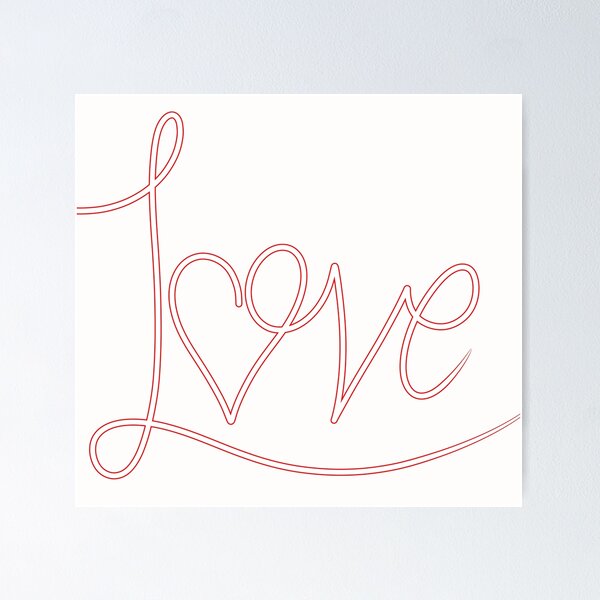 Item preview, Red Love lettering designed and sold by CreativeKari.