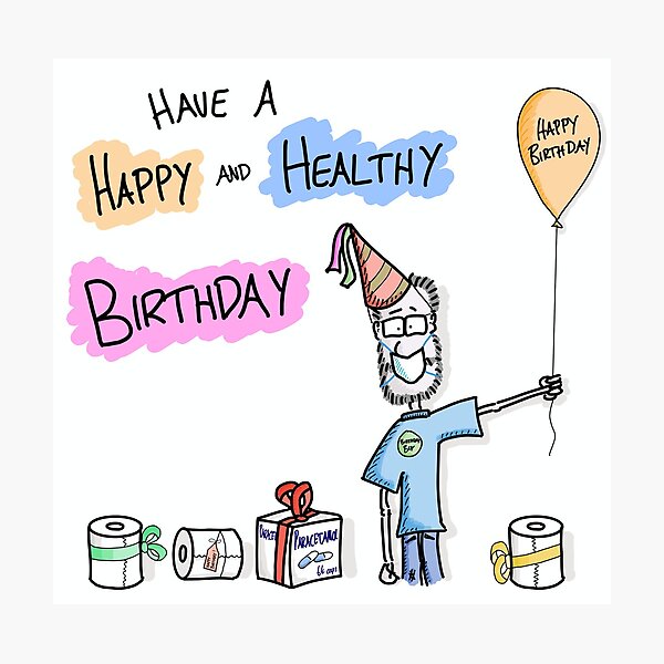 Item preview, Happy and Healthy Birthday (Coronavirus Birthday Boy)  designed and sold by Martin Peck.