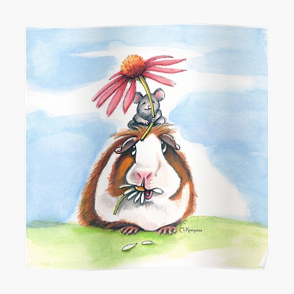 Guinea pig and mouse Poster