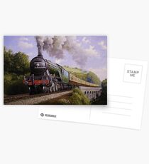 Flying Scotsman on Broadsands viaduct. Postcards