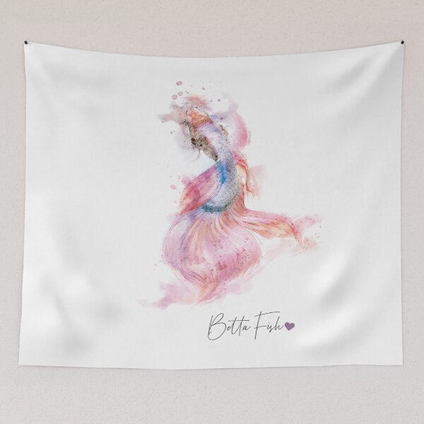 Item preview, Colorful Betta Fish Watercolor Effect with text designed and sold by obbow.