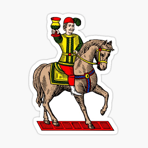 “Il Cavaliere di Coppe” Sticker by ScopaScopa | Redbubble