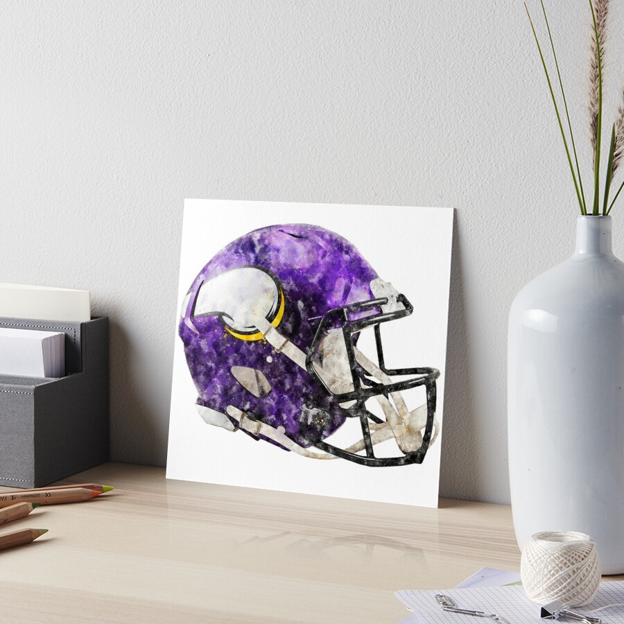 Minnesota Vikings Helmet Watercolor Art Digital Art by Ksenia