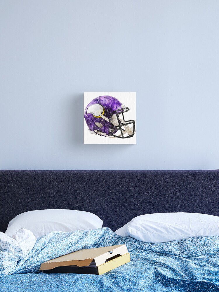 Minnesota Vikings Watercolor Helmet Art Board Print for Sale by