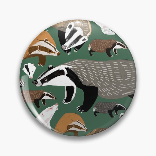 Item preview, Eurasian badgers pattern Green designed and sold by belettelepink.