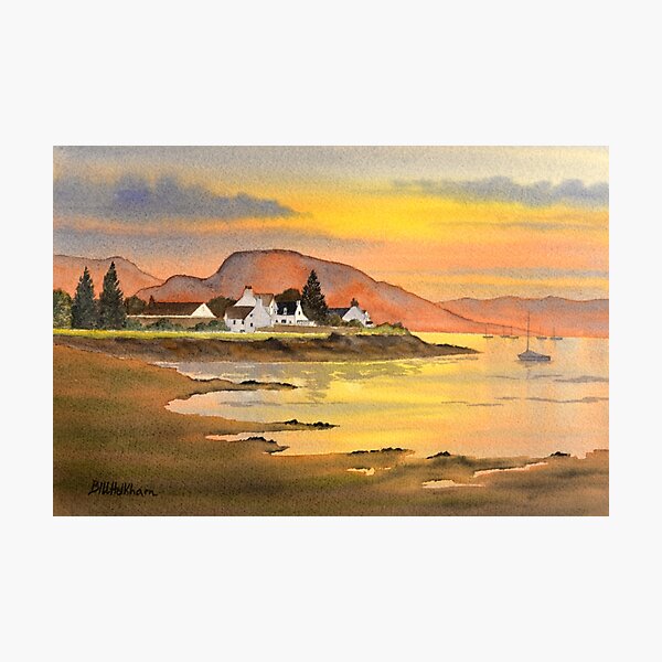 Sunset At Plockton Village Scotland Photographic Print