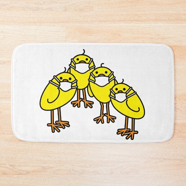Item preview, Four Cute Yellow Chicks wearing Medical Masks designed and sold by CleverPencil.