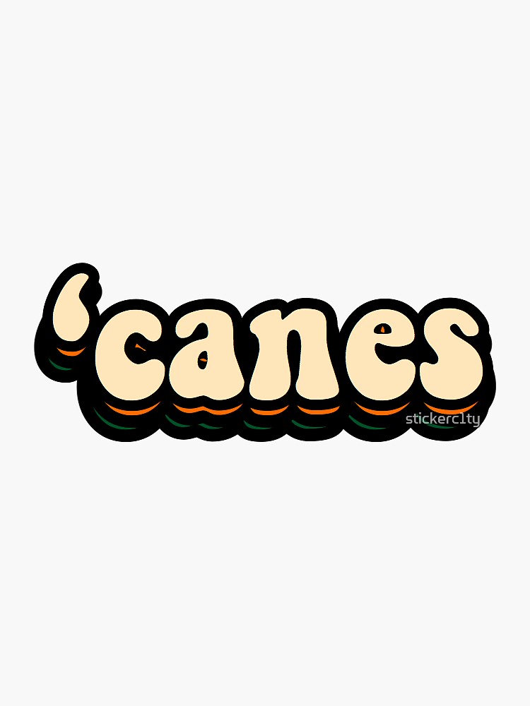 "uMiami 'canes" Sticker by stickerc1ty Redbubble