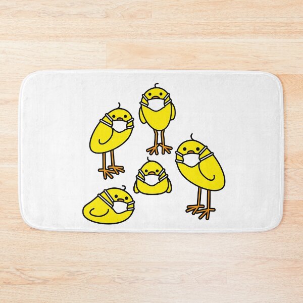 Item preview, Five Staring Yellow Chicks with Medical Masks designed and sold by CleverPencil.