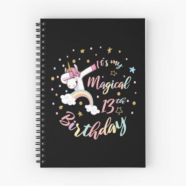 Item preview, It's My Magical 13th Birthday - Dabbing Unicorn Girl B-day print designed and sold by Grabitees.