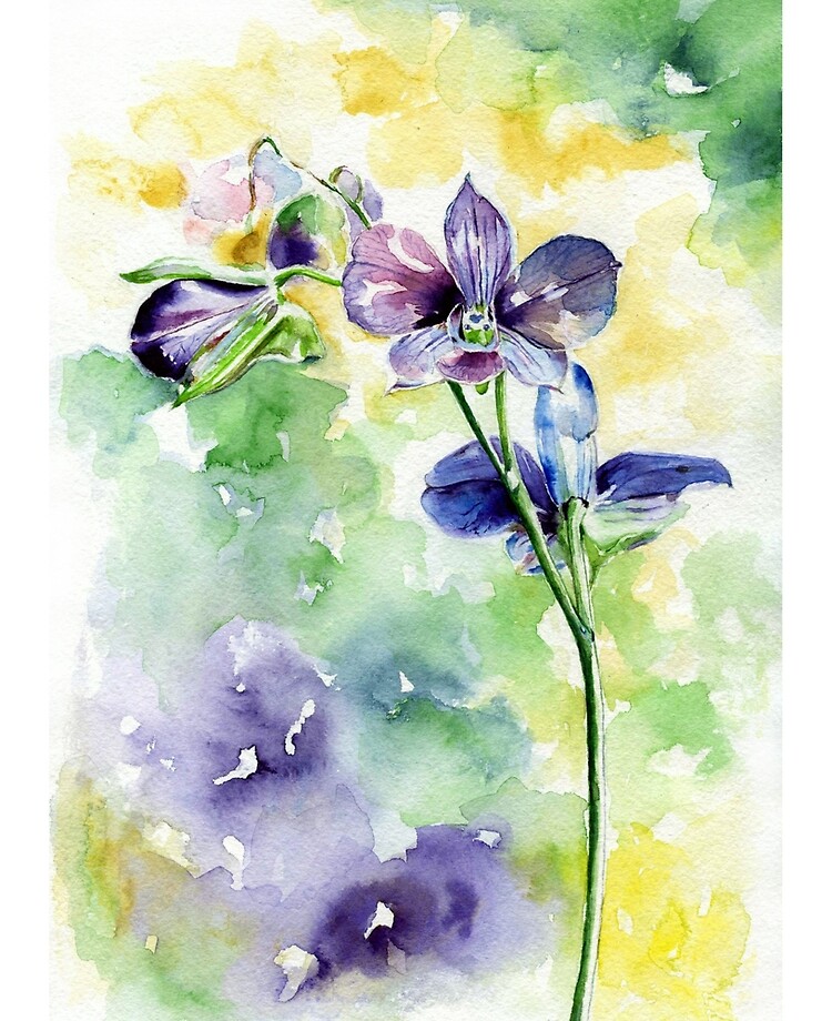 Coque et skin adhésive iPad « Orchidée aquarelle violette », par LuDolhova  | Redbubble