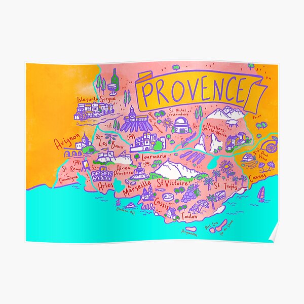 Carte de la Provence Poster