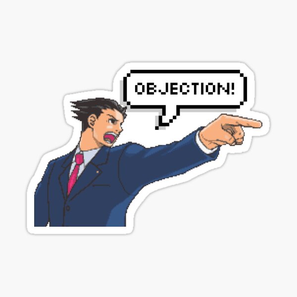 OBJECTION Phoenix Wright Ace Attorney Sticker