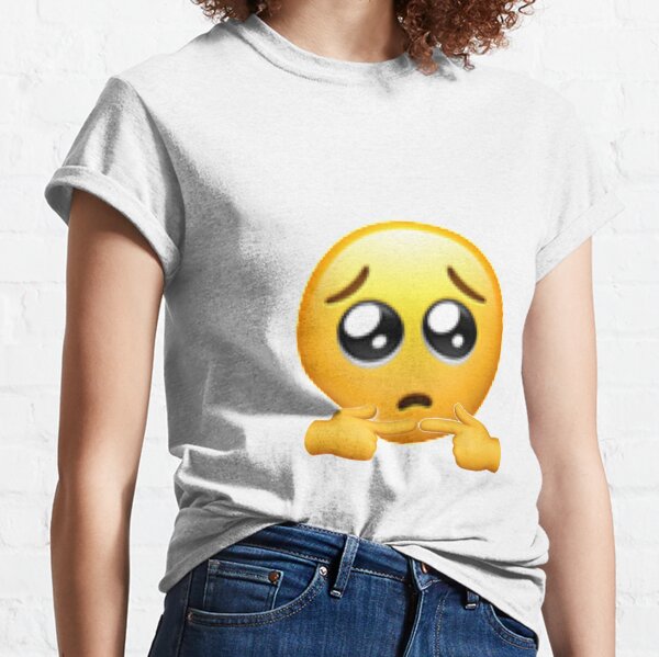 Shy uwu emoji face tik tok meme sad shy T-Shirts sold by ShopAkonna, SKU  41293875