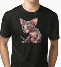 Cat-a-clysm: Sphynx kitten - Classic Tri-blend T-Shirt