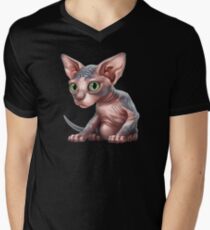 Cat-a-clysm: Sphynx kitten - Classic Men's V-Neck T-Shirt