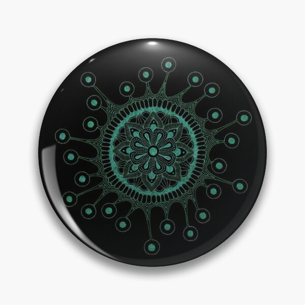 Item preview, Virus mandala (black/teal) designed and sold by Calen  Picard-Carroll.