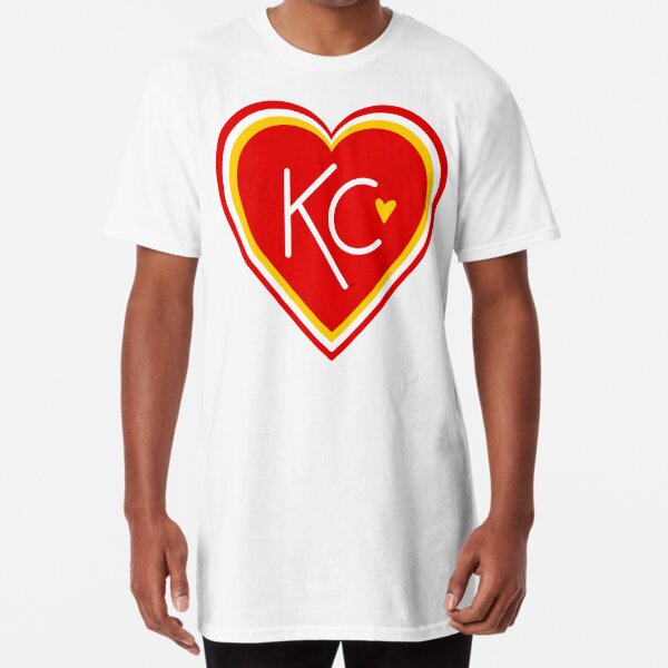 Yellow Kansas City Script with Heart on Red Tee or Sweatshirt