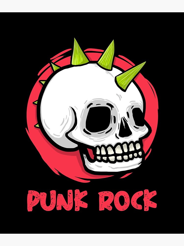 Tarjetas de felicitación «Cráneo de punk rock con peinado punk verde» de  Crapt | Redbubble