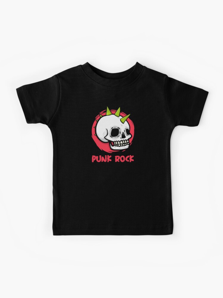 Camiseta para niños «Cráneo de punk rock con peinado punk verde» de Crapt |  Redbubble