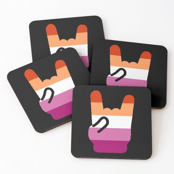 Item preview, Heavy Metal Symbol in Newer Lesbian Flag Colors designed and sold by CaelanPride.