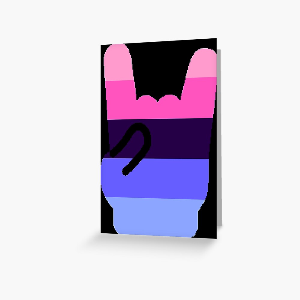 Heavy Metal Symbol In Omnisexual Pride Flag Colors Greeting Card By