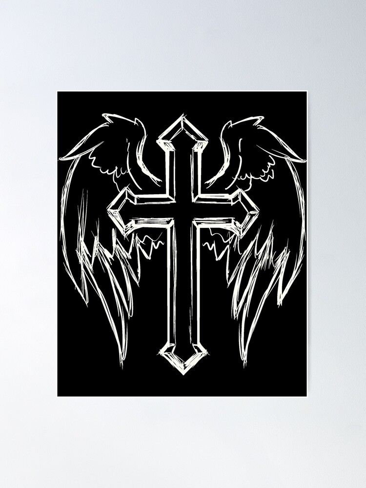Angel Holding The Cross for Prayer Decal - Sold by Vinyl Disorder