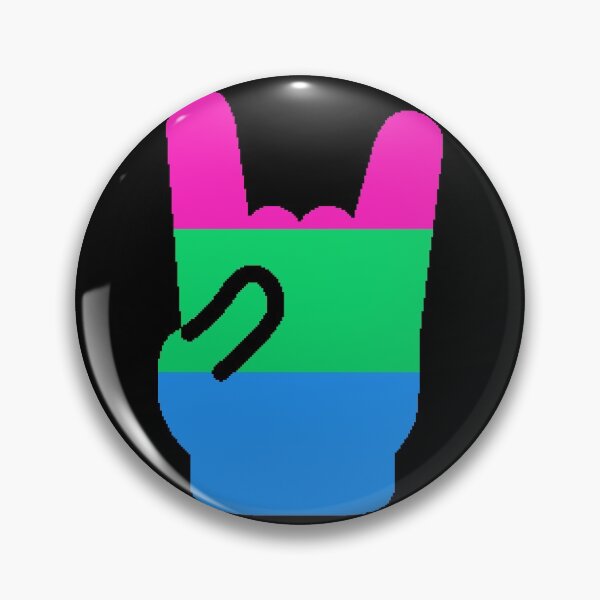 Item preview, Heavy Metal Symbol in Polysexual Pride Flag Colors designed and sold by CaelanPride.