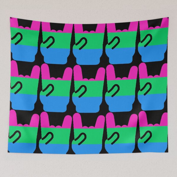 Item preview, Heavy Metal Symbol in Polysexual Pride Flag Colors designed and sold by CaelanPride.