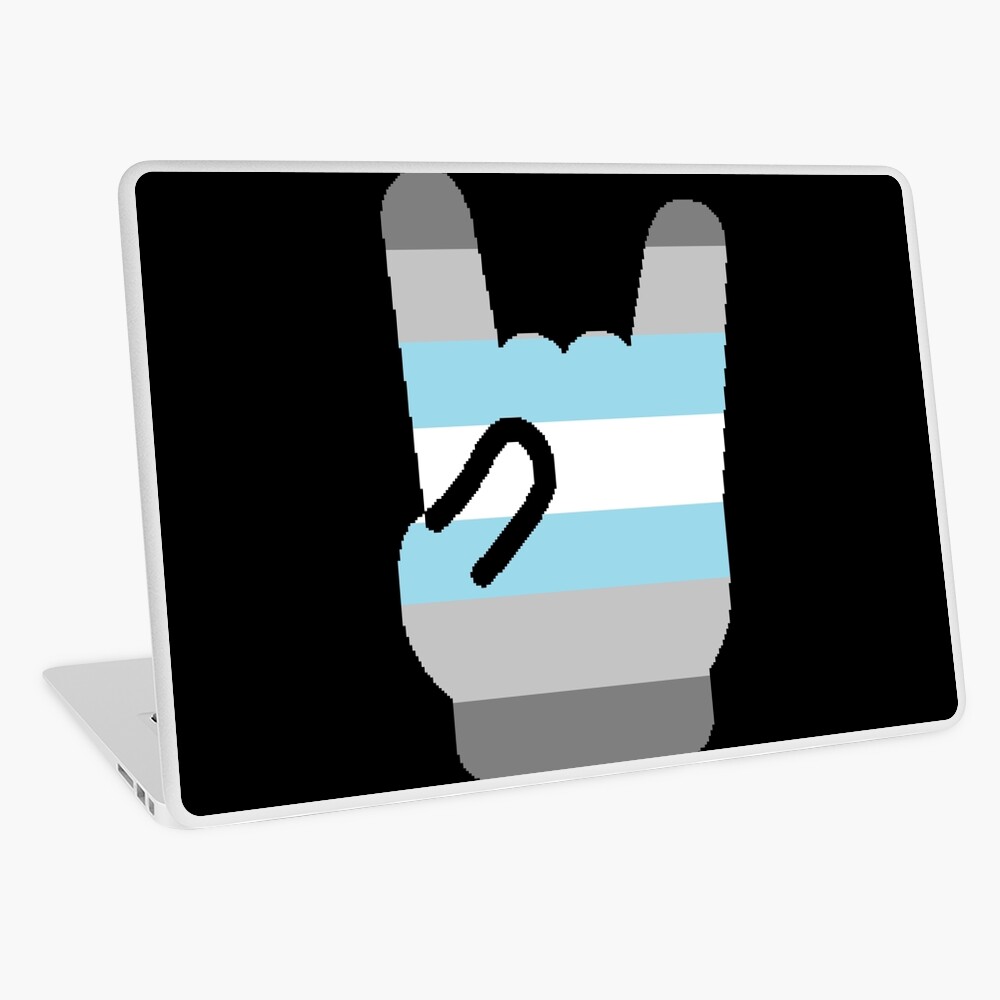 Heavy Metal Symbol In Demiboy Pride Flag Colors Laptop Skin By Caelanpride Redbubble 3439