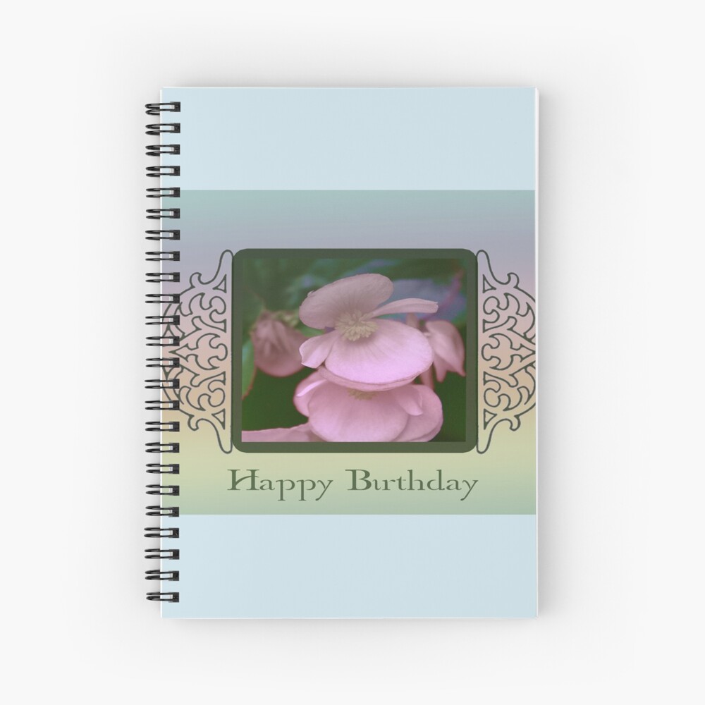 Carte De Vœux Joyeux Anniversaire Avec Des Fleurs De Begonia Par Sandrafoster Redbubble