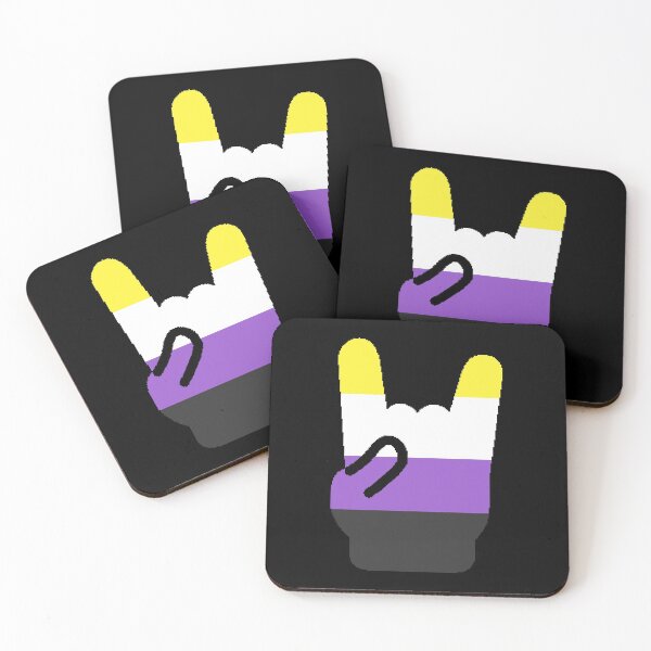 Item preview, Heavy Metal Symbol in Nonbinary Pride Flag Colors designed and sold by CaelanPride.